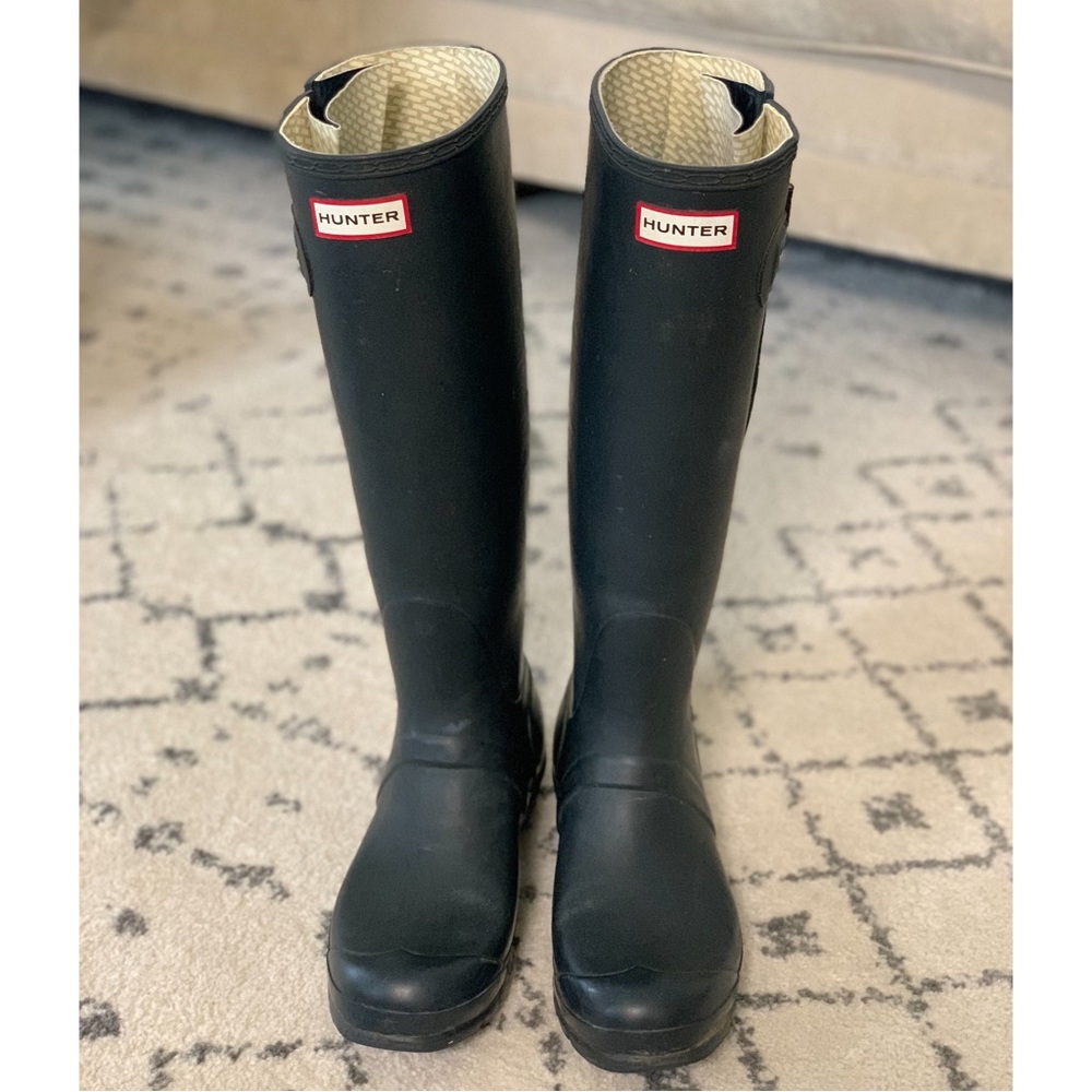 Hunter Original Adjustable Tall Navy Rain Boots